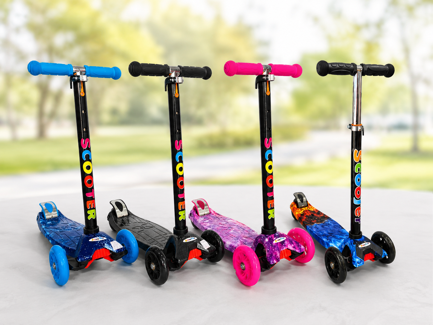 Самокат Scooter з підсвічуванням коліс для дівчинки та хлопчика 3 кольори