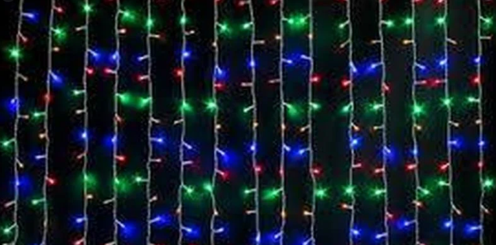 Світлодіодна гірлянда Водоспад 400LED 3х2м 220V Мікс Прозорий провід