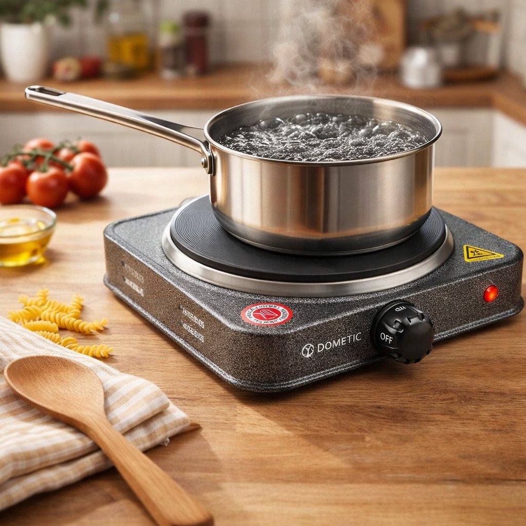 Плита електрична дискова Domotec MS-5811 настільна на 1 конфорку 1500W