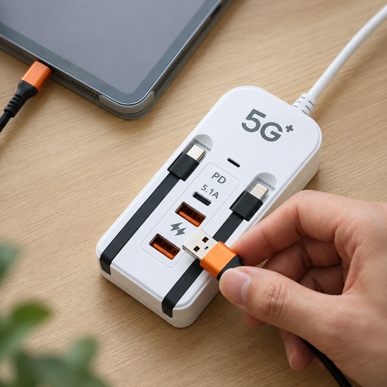 Швидкий зарядний пристрій 66 Вт, 2 USB-порти та 2 PD-порти, Type-C / Компактна, багатофункціональна, потужна зарядна станція