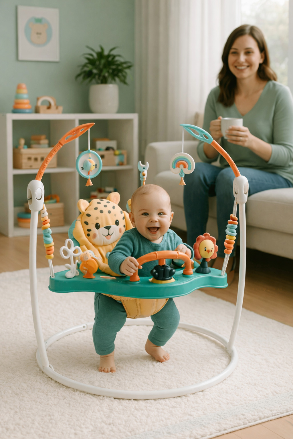 Ігровий центр, що розвиває, дитячий джемпер Fisher-Price Jumperoo Baby Activity Center Зелений