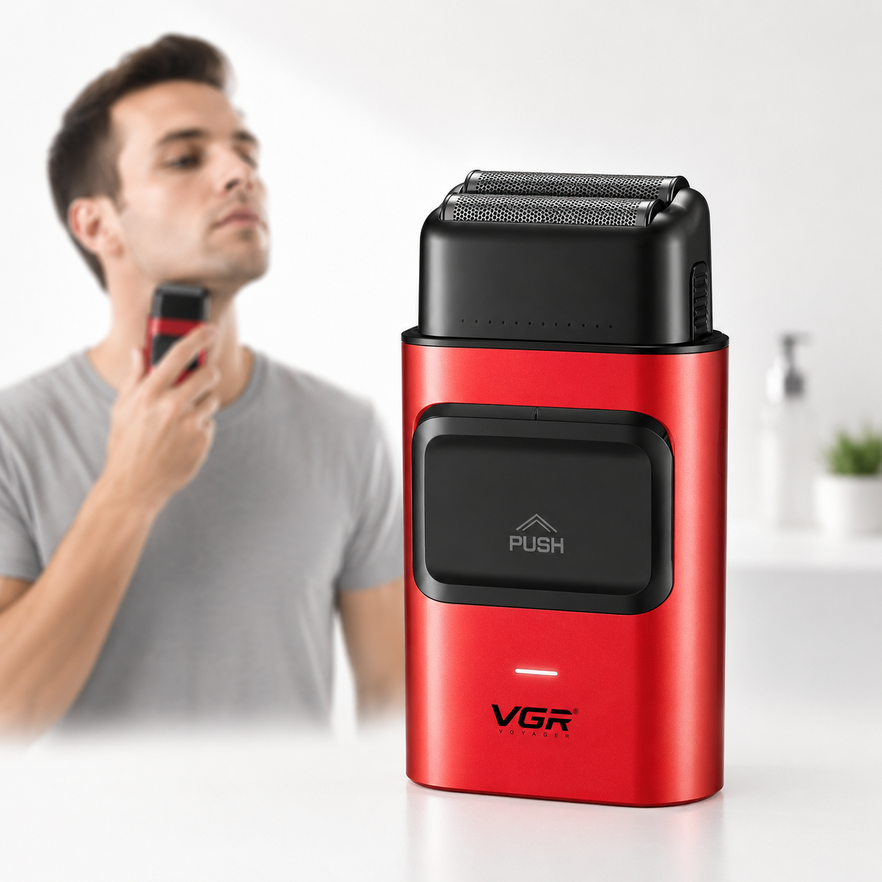 Шейвер VGR V-307 акумуляторний / Тример для обличчя / Чоловіча електробритва з USB