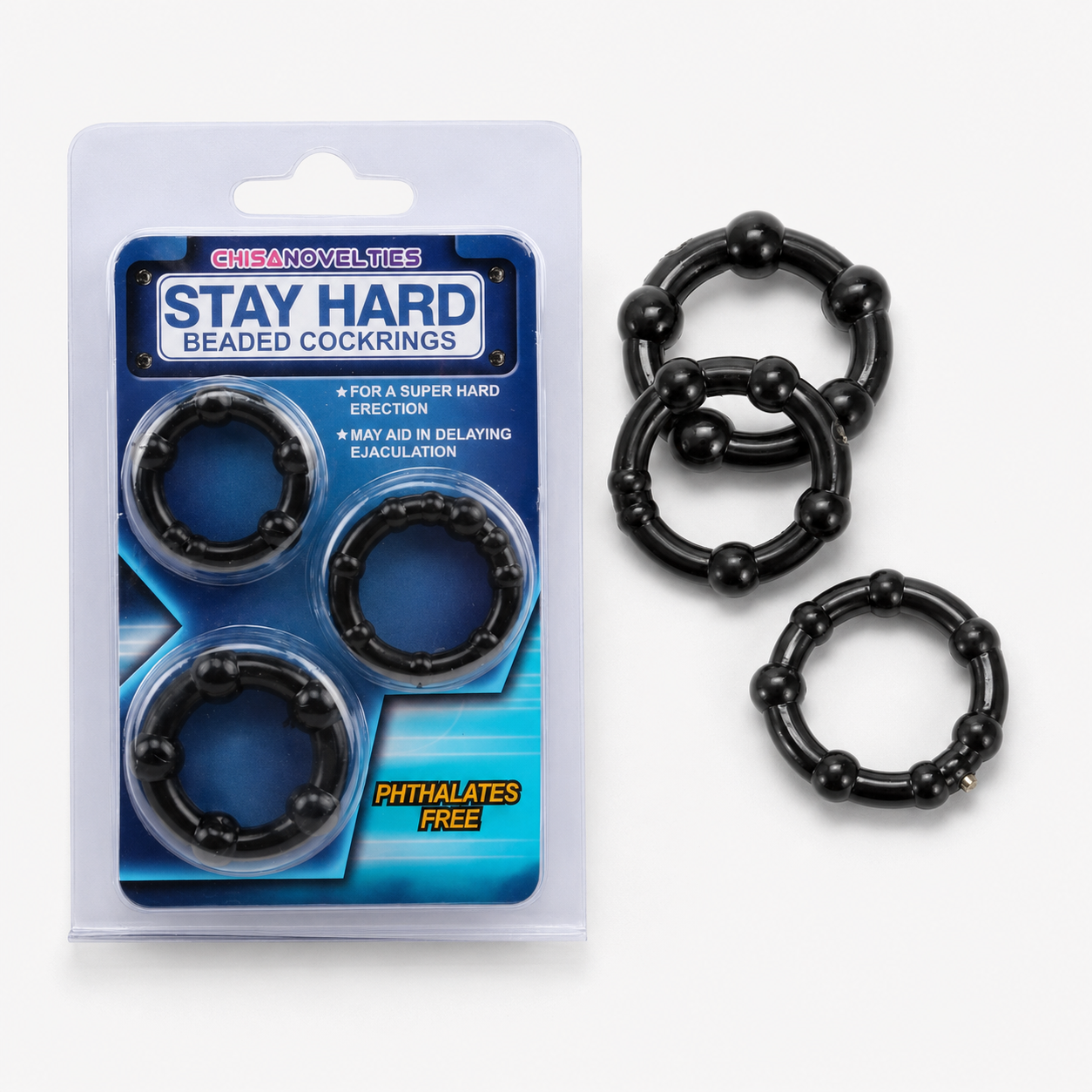 Набір 3 ерекційних кільця Stay Hard / Набір силіконових ерекційних кілець