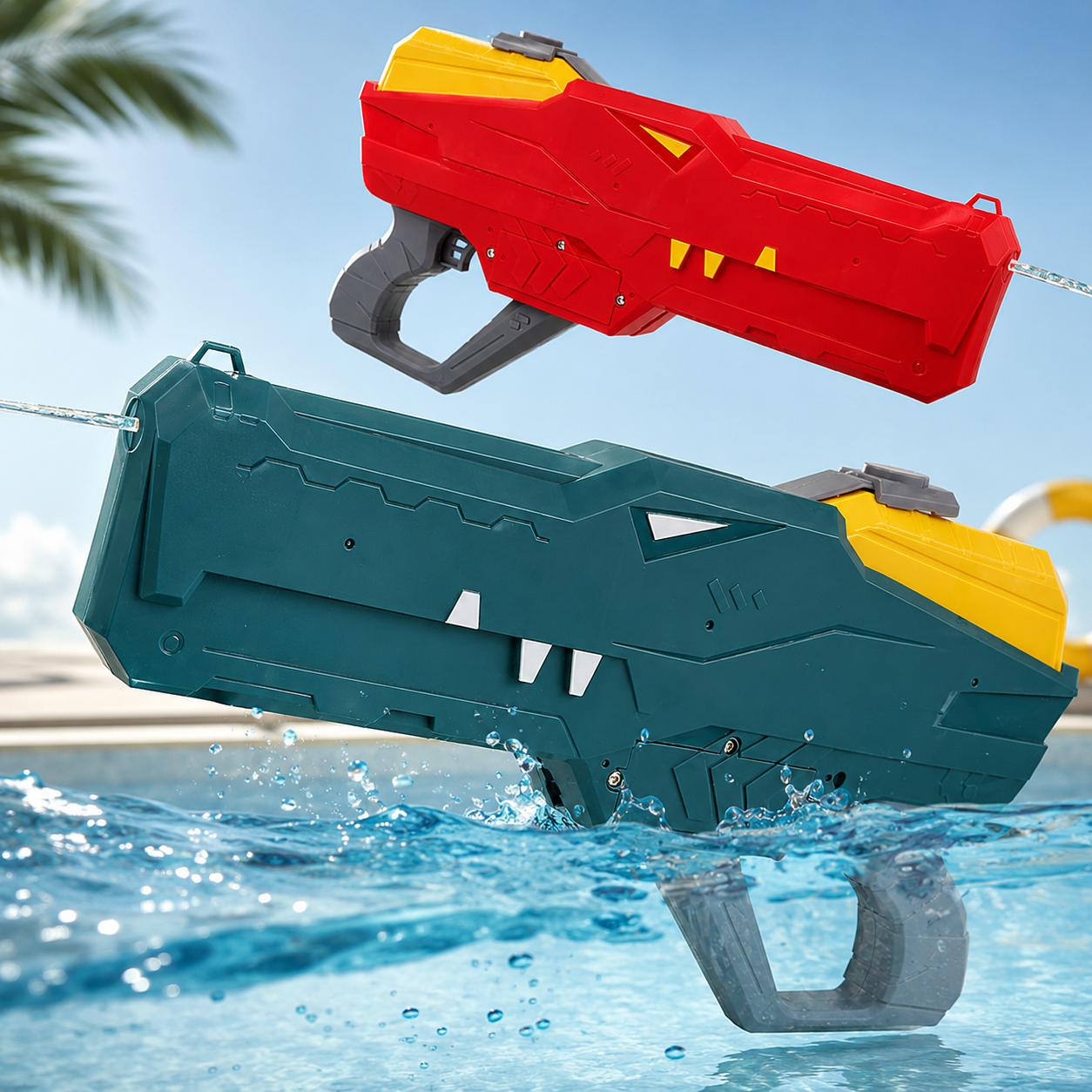 Водяний пістолет крокодил дитячий Water Gun 550мл / Бластер акумуляторний водний автомат з автоматичним набором води