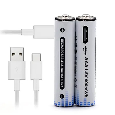 Комплект батарейок 2хААА з роз'ємом Type-C на 1.5V/1350mWh