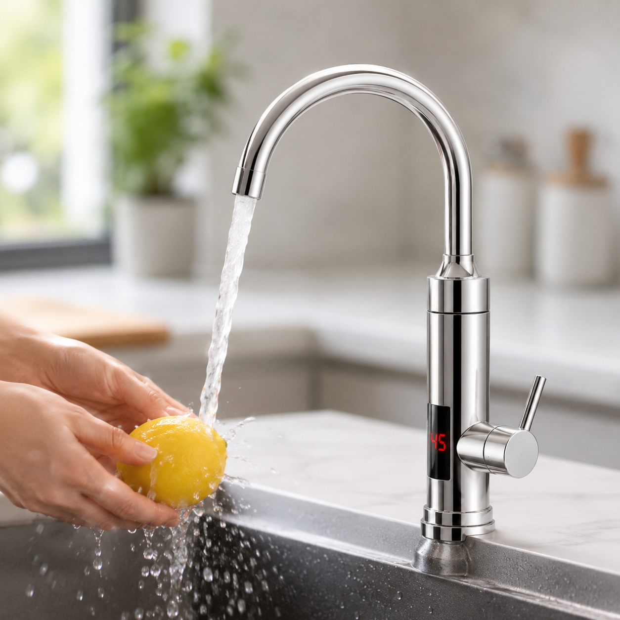 Водонагрівач Delimano WATER HEATER RX-016 з LCD-екраном / Водонагрівач підключення знизу