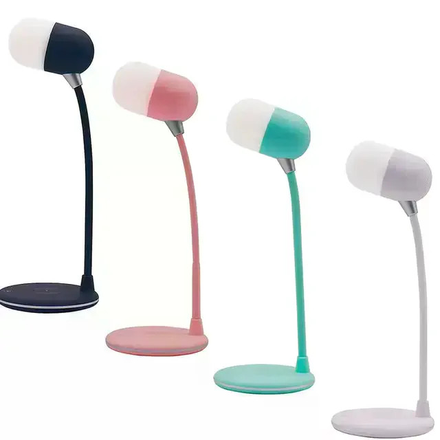 Настільна LED-лампа MD-088 з бездротовою зарядкою, Bluetooth-колонкою та динаміком • Багатофункціональна лампа для телефона, музики та робочого столу