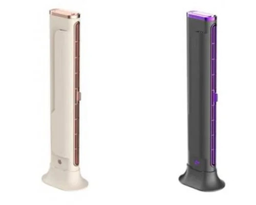 Настільний вентилятор F3 Tower Fan акумуляторний • Портативний баштовий вентилятор F3 Tower Fan із 3 швидкостями, автоповоротом та USB-заряджанням