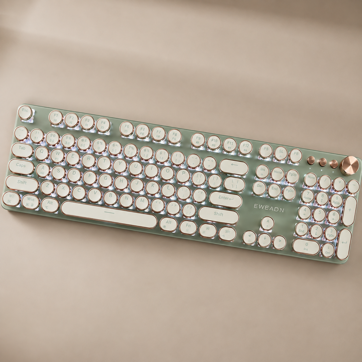 Механічна клавіатура Typewriter Mechanical Keyboard / Клавіатура з яскравим підсвічуванням / Клавіатура з підсвічуванням