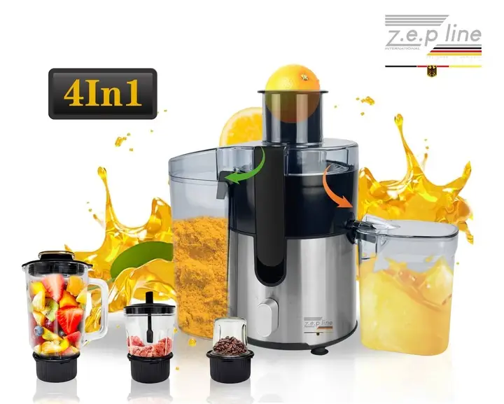 Соковижималка електрична 4в1 (блендер, міміксер, кавомолка) 3000 Вт Zepline ZP-122 Універсальний кухонний до