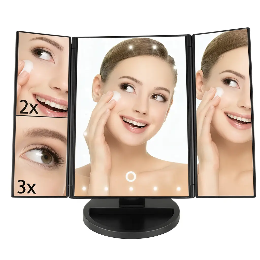 УЦІНКА! Дзеркало потрійне для макіяжу з LED-підсвіткою Magic Makeup Mirror (Надбіт корпус 3305)