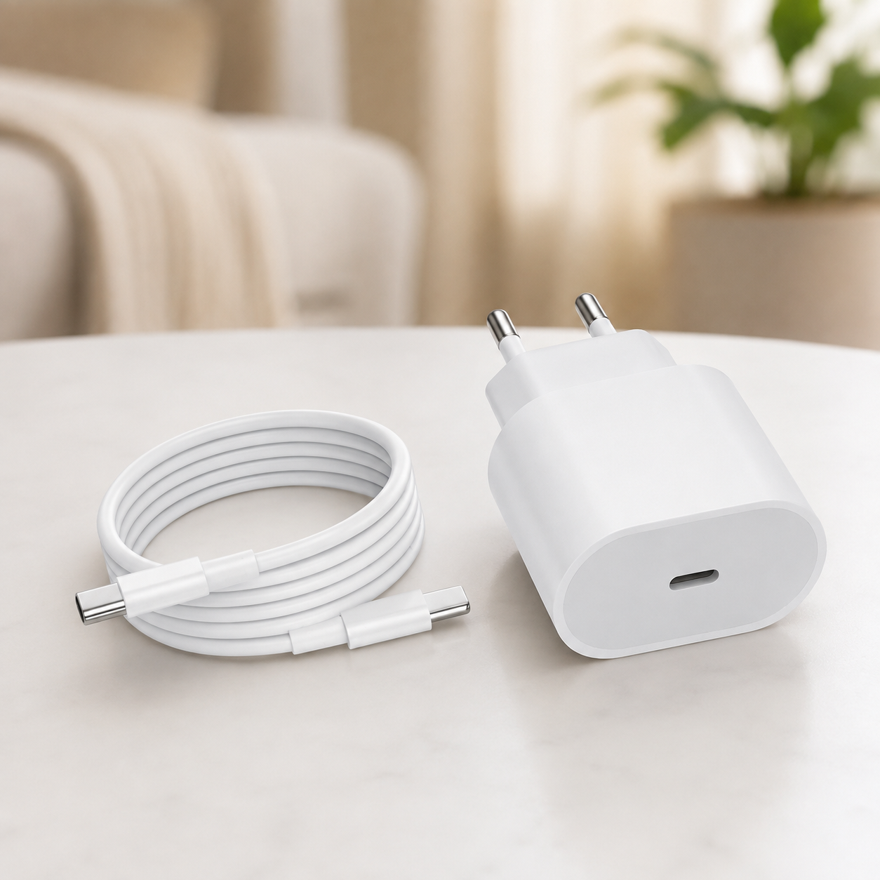 Мережевий зарядний пристрій 35W USB-C з кабелем Type-C / Адаптер + кабель швидка зарядка 26X-199 / Мережевий зарядний пристрій