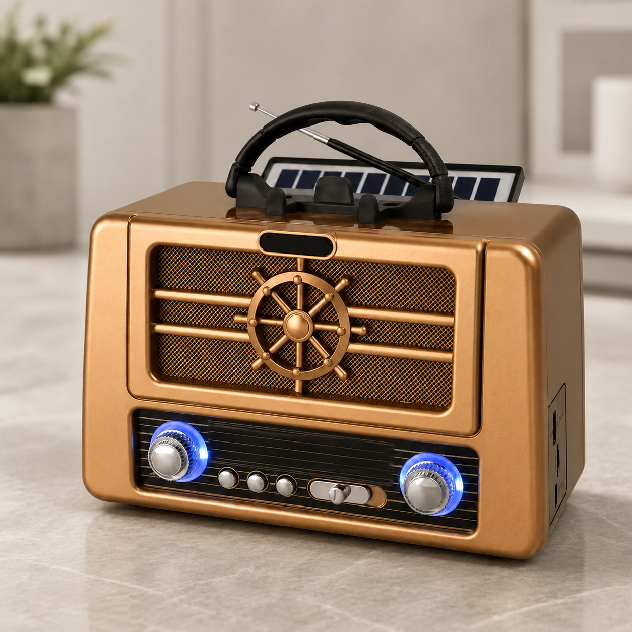 Радіоприймач акумуляторний Golon RX-BT8080 Bluetooth/USB із сонячною панеллю