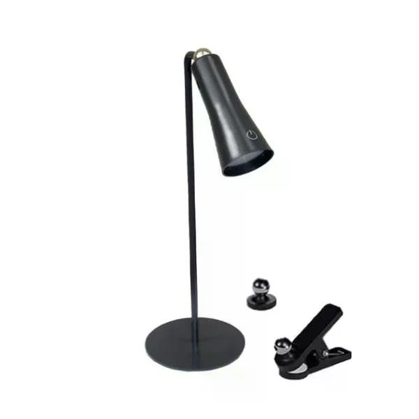 Настільна LED-лампа BL-T-007 7 Вт чорна • Акумуляторний світильник BL-T-007 20 LED 1200 мАг з 3 температурами світла, сенсорним керуванням і Type-C