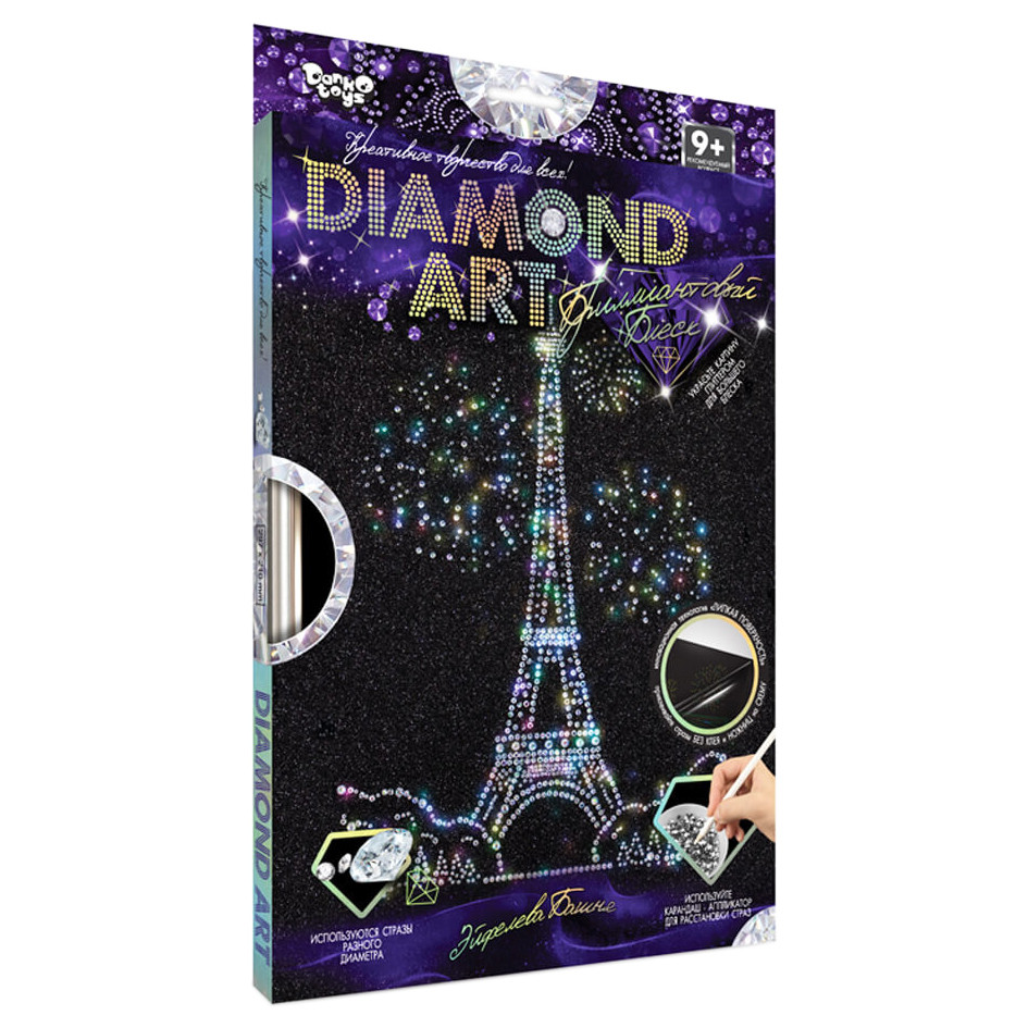 Комплект креативної творчості "DIAMOND ART" DAR-01, 10 видів  Ейфелева Вежа