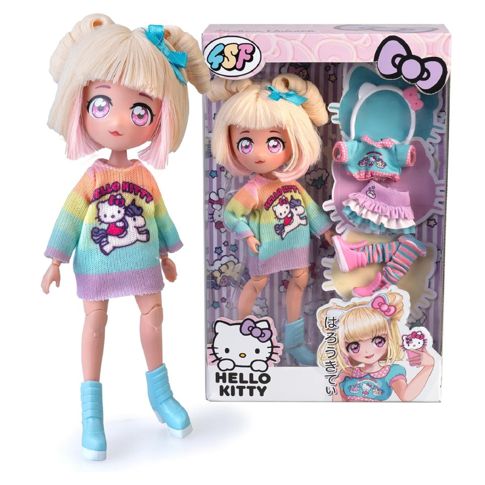 Дитяча лялька "Стильна Цукерка-єдиноріг" 4SF Manga Dolls HKTF2000 серії "Hello Kitty"