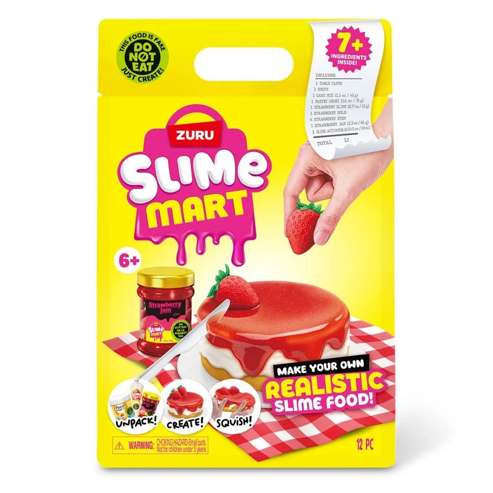 Ігровий набір зі слаймами "Полуничний чізкейк" Slime Mart 15901A серії "Shopping Bag"