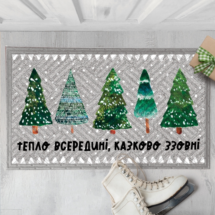 Дверний килимок Тепло всередині, холодно на вулиці
