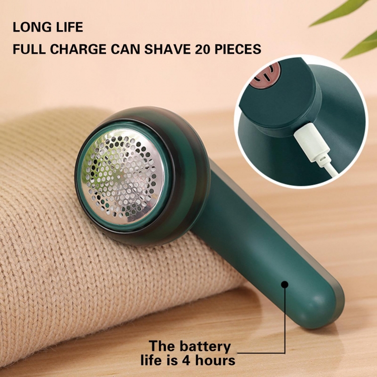 Бездротова машинка Lemex Lint Trimmer з USB-зарядкою для видалення катишок, зелена