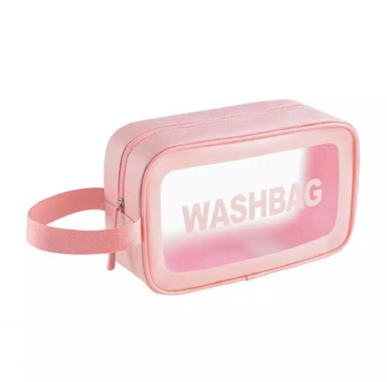 Прозора сумка-косметичка Washbag Medium Pink 26см