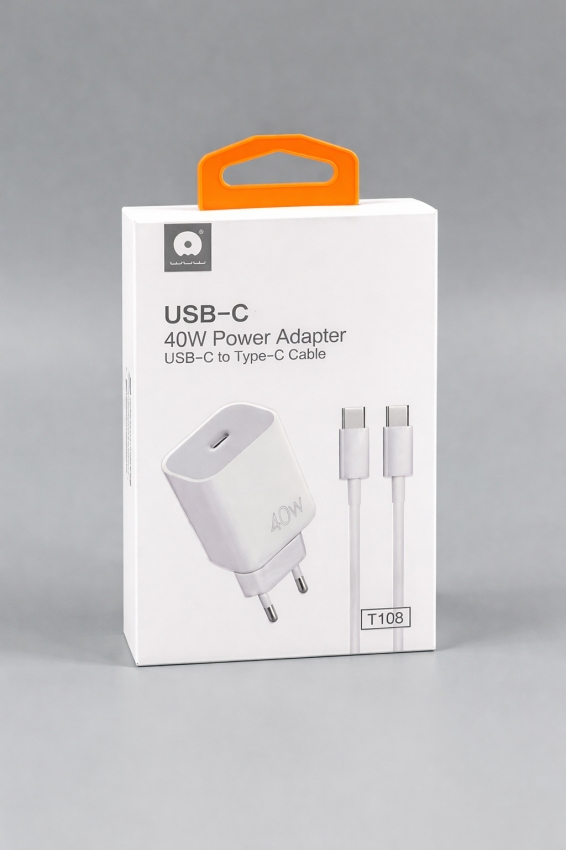 Зарядний пристрій USB-C блок живлення 40W з кабелем Type-C Type-C