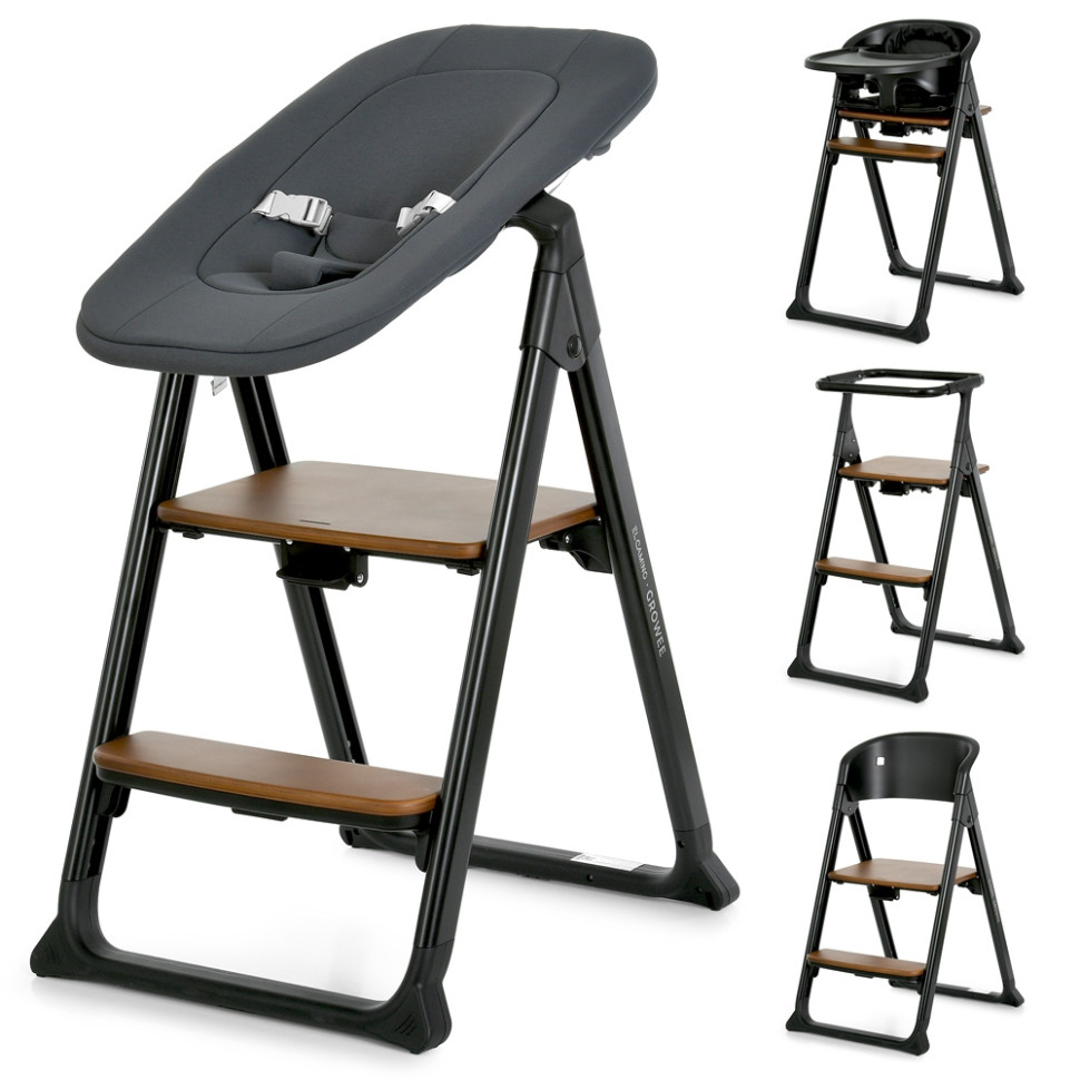 Дитячий стільчик для годування 4 в 1 GROWEE ME 1222 Black