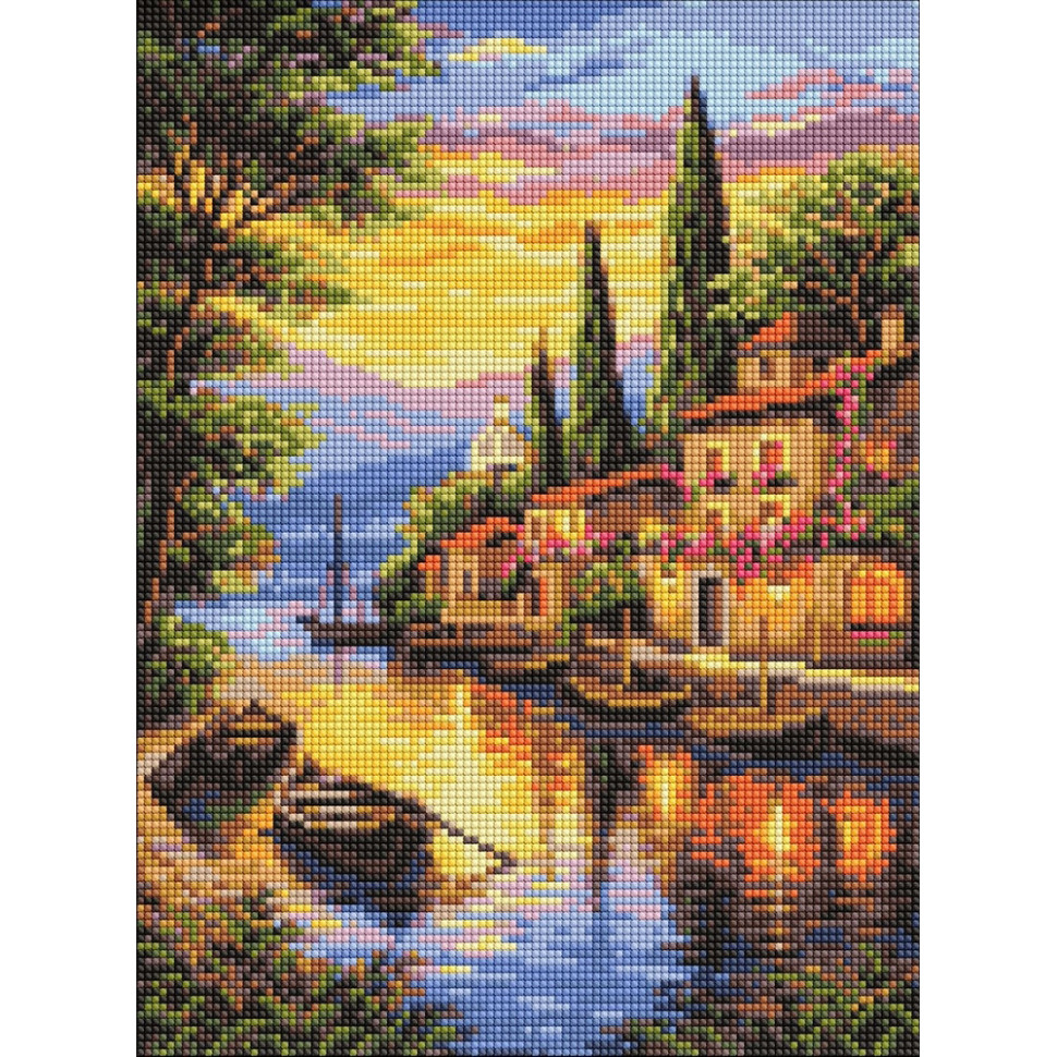 Алмазна мозаїка "Вечірня пристань" ©art_selena_ua AMO20485, 30х40 см