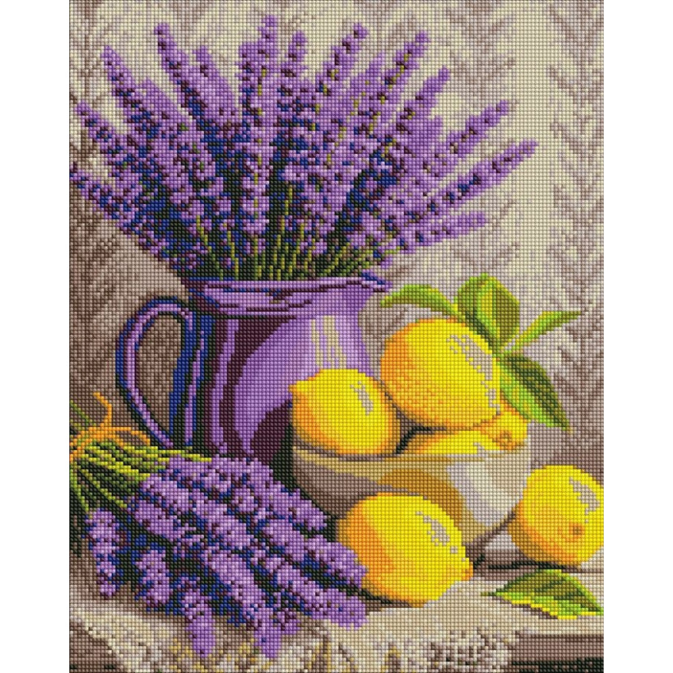 Алмазна мозаїка "Лаванда та лимони" ©art_selena_ua AMO20486, 40х50 см
