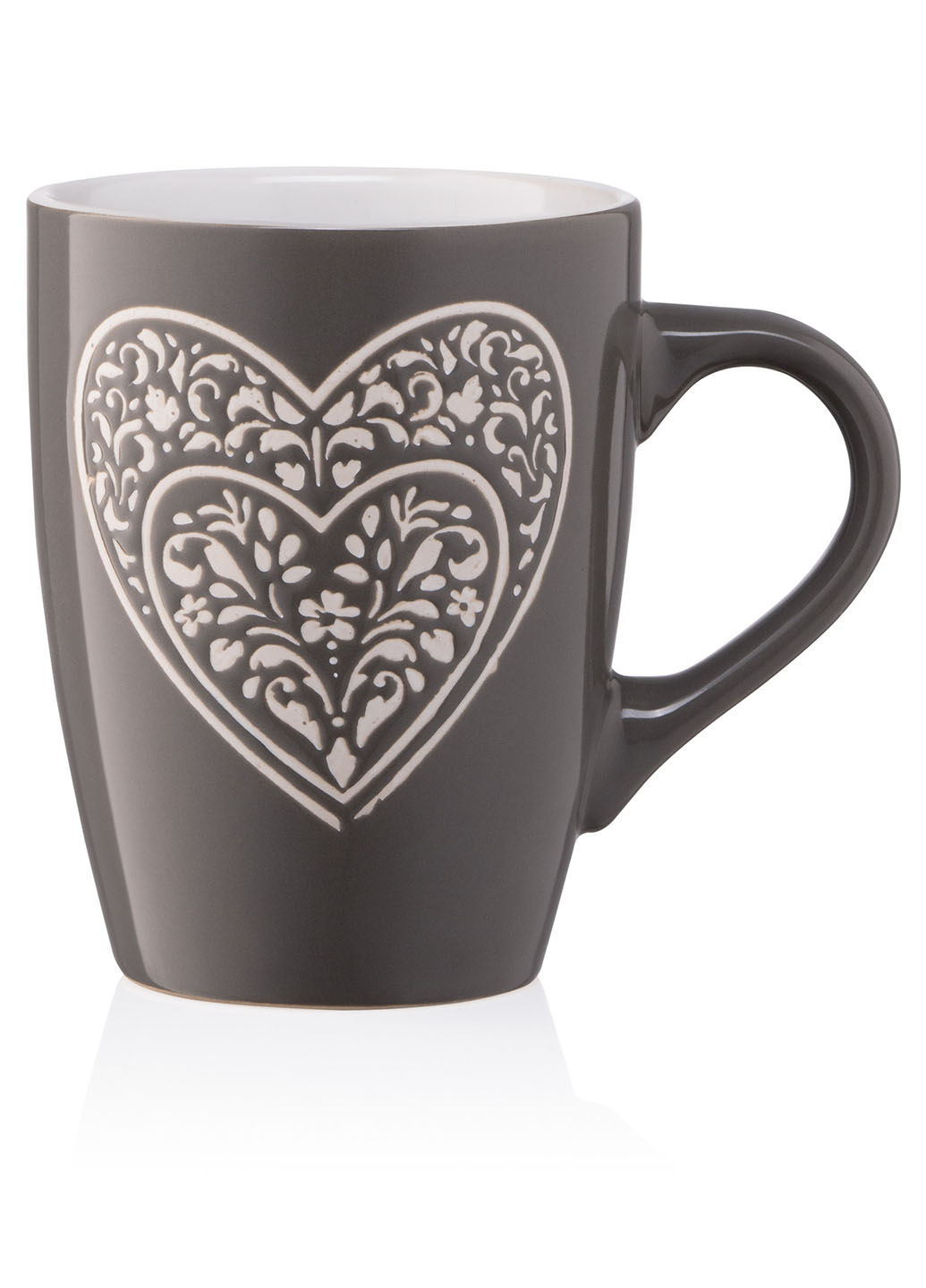 Чашка Ardesto Heart 330 мл темно-сіра AR3467DGR