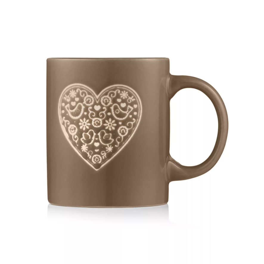 Чашка Ardesto Heart, 320мл, кераміка, сірий AR3074G