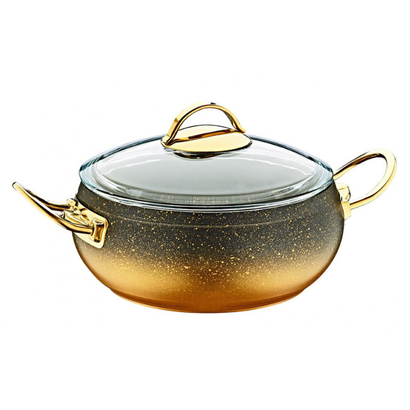 Каструля зі скляною кришкою 3,5 л/22 см OMS 3141-22-3,5л-Gold