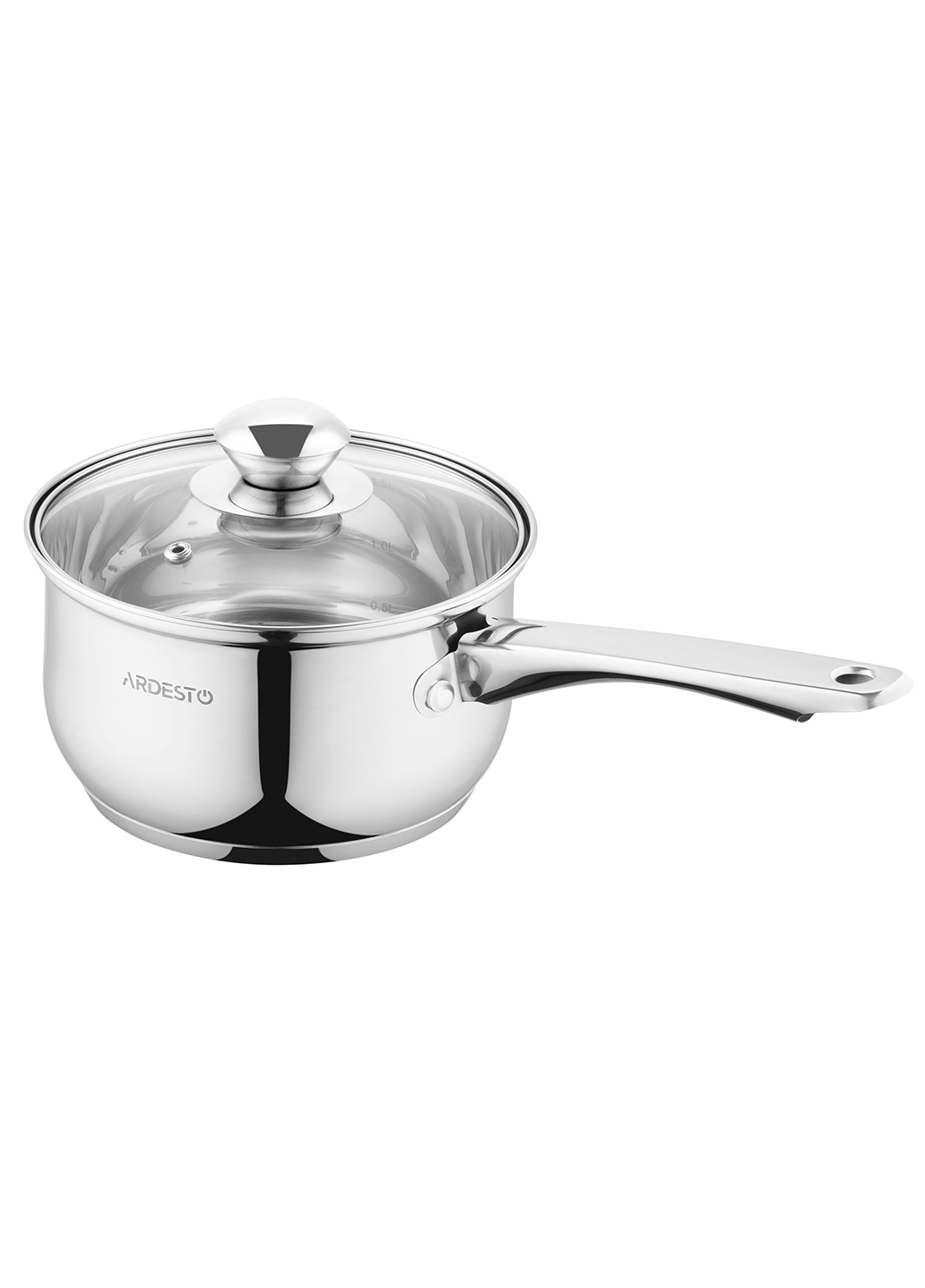 Ківш Ardesto Gemini Gourmet скляна кришка 1,6 л нержавеющая сталь AR1916GSS