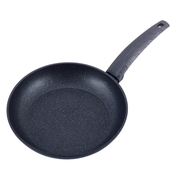 Пательня 24 см з антипригарним покриттям Black marble з алюмінію Kamille KM-4122