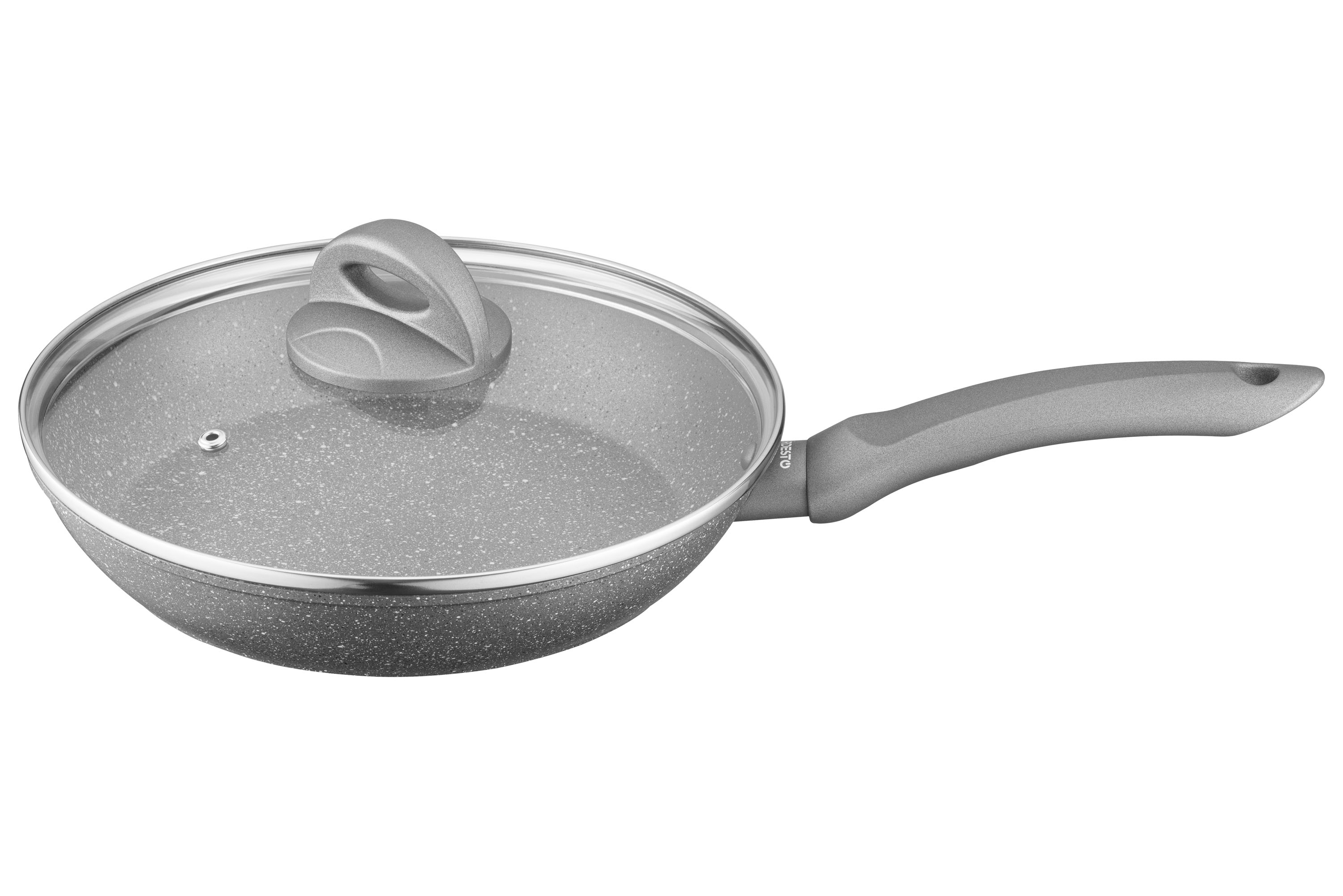 Сковорода Ardesto Gemini Gourmet Vasto з кришкою 24 см, сірий, алюміній AR1924GSL