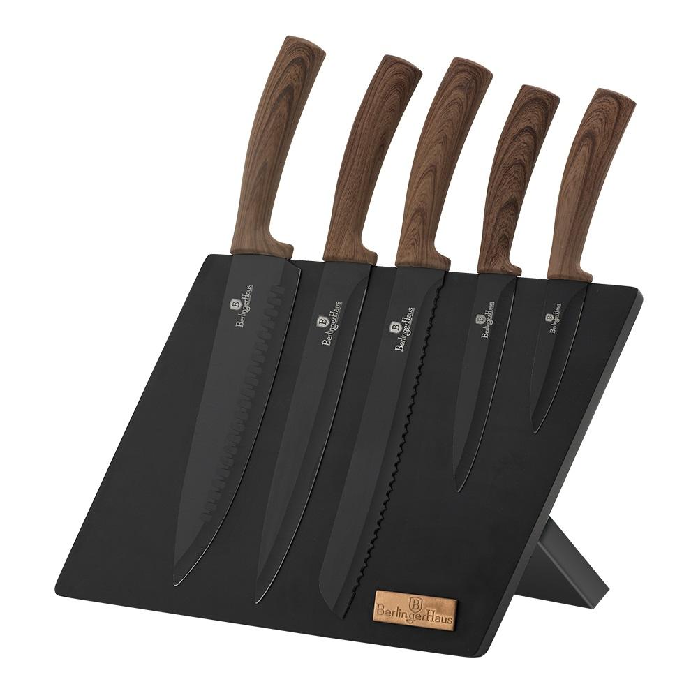 Набір ножів на магнітної підставці Berlinger Haus Ebony Rosewood Collection 6 предметів BH-2520