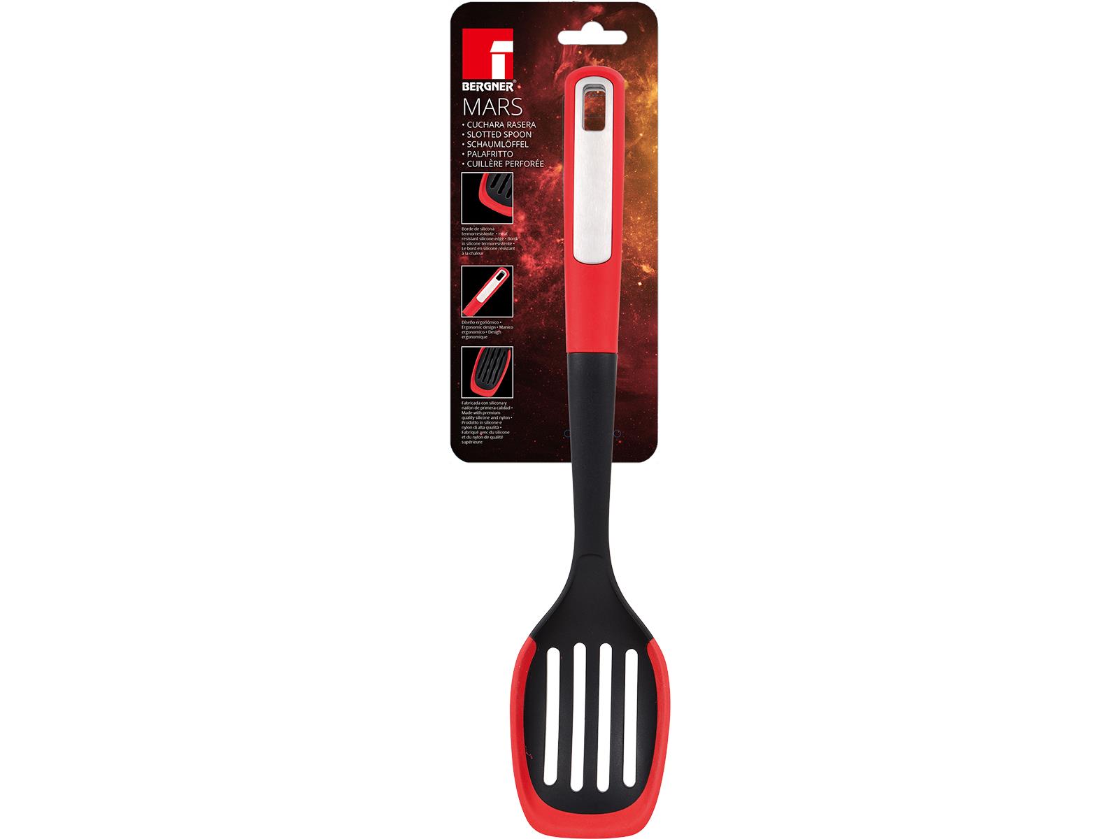 Поварская ложка з прорізами 34х7.2х3.9 см MARS Bergner BG-38871-RD