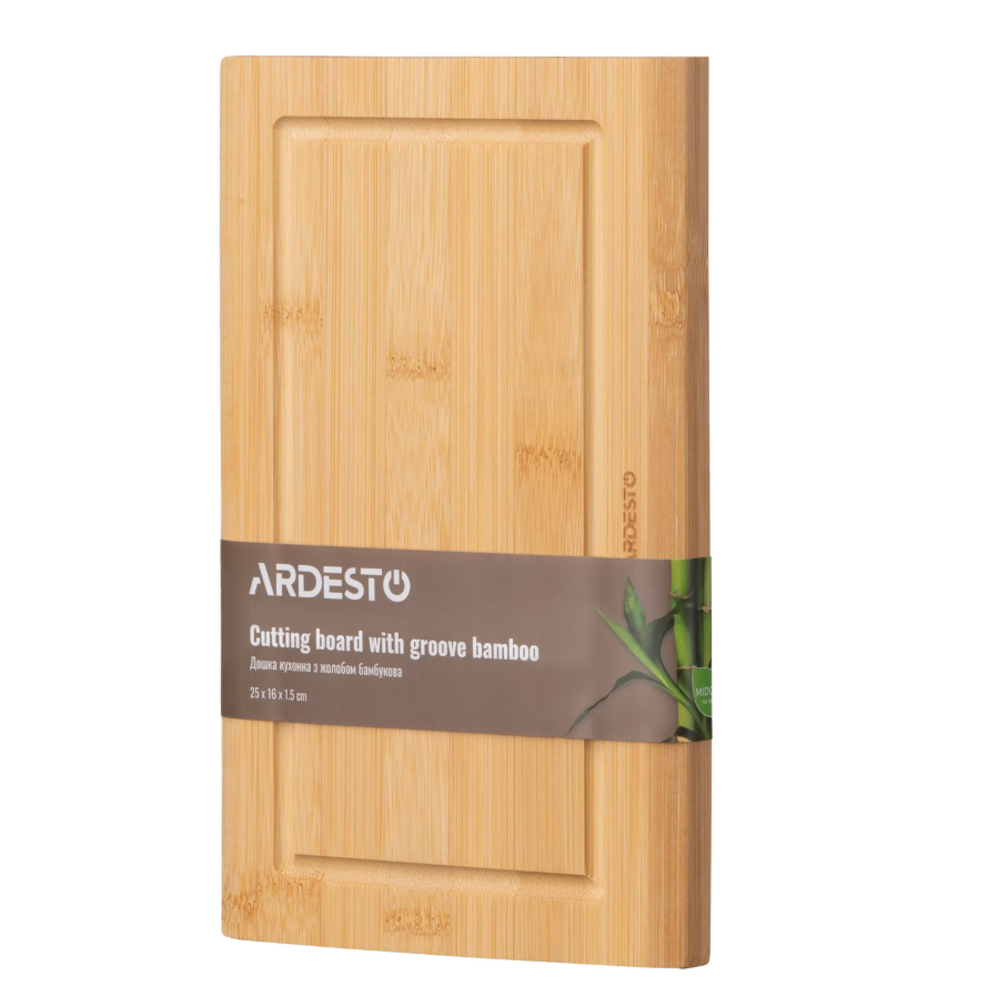 Дошка кухонна з жолобом Ardesto Midori 25х16х1.5 см AR1425BM