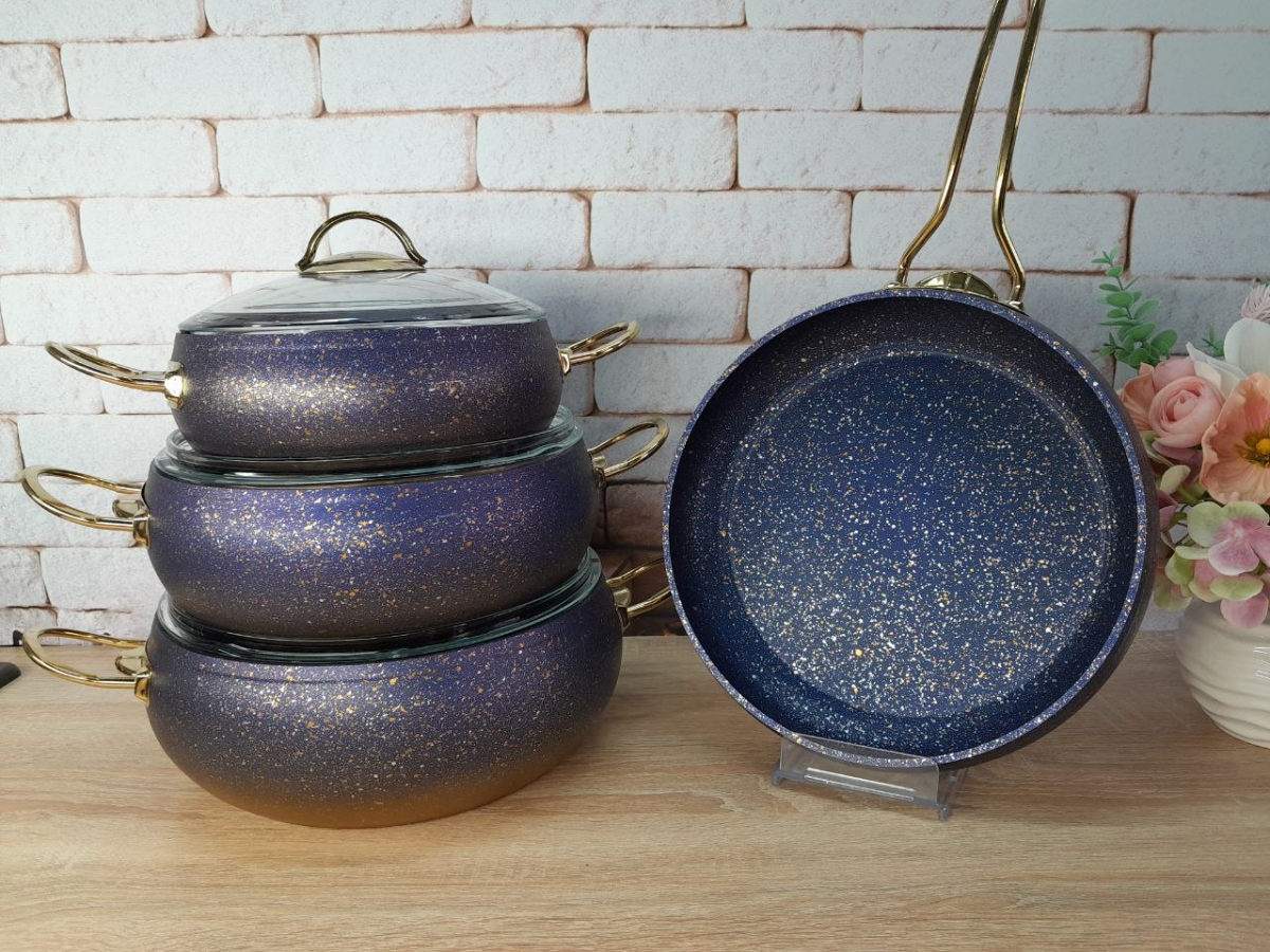 Набір посуду 7 предметів OMS Collection OMS 3023-Blue
