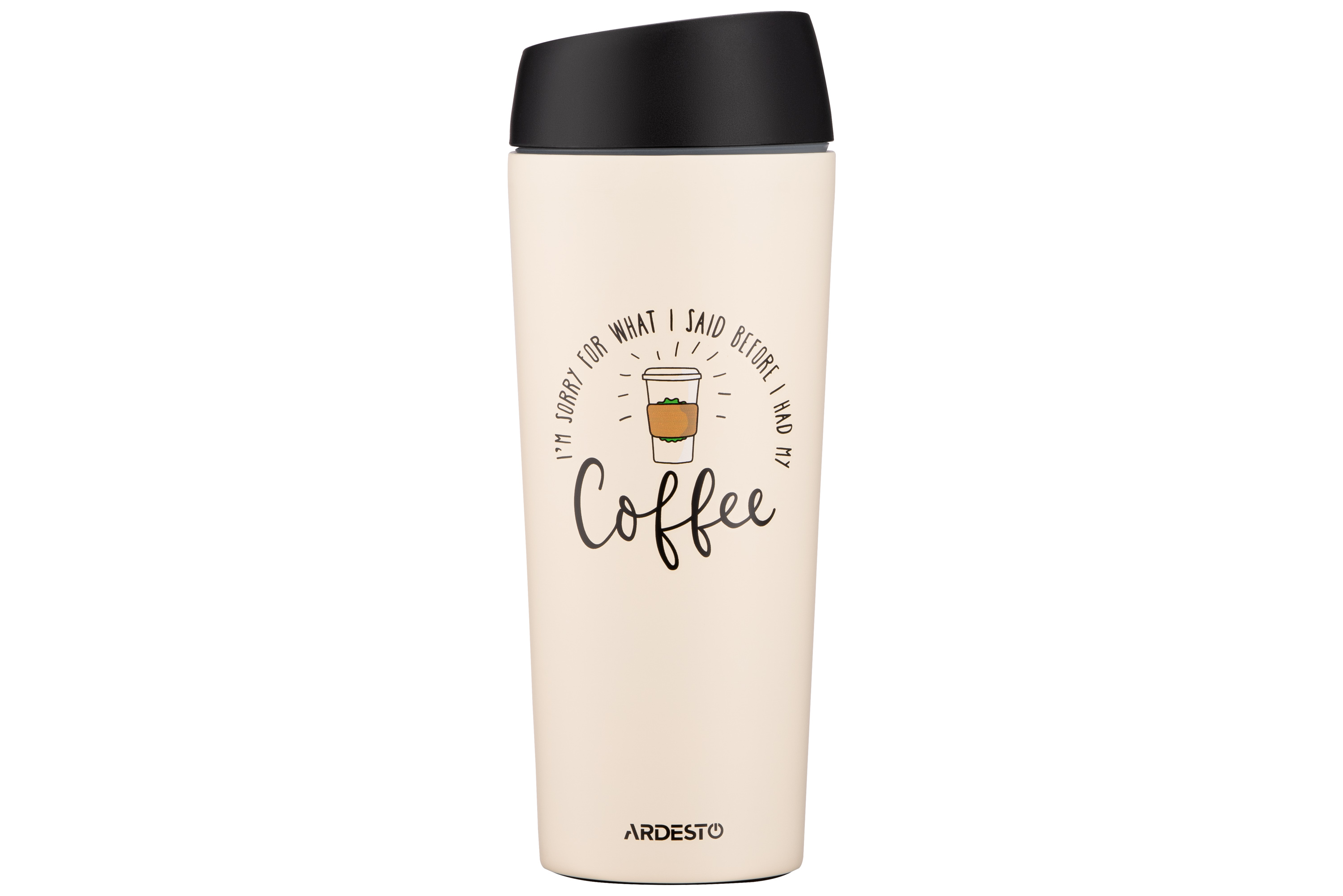 Термокухоль Ardesto Coffee Time 450 мл, нержавіюча сталь, бежевий AR2645C