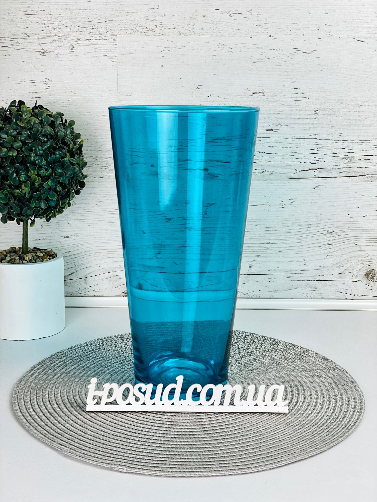 Ваза 31,5 см GlassStyle Х025/1 Transparent turquoise