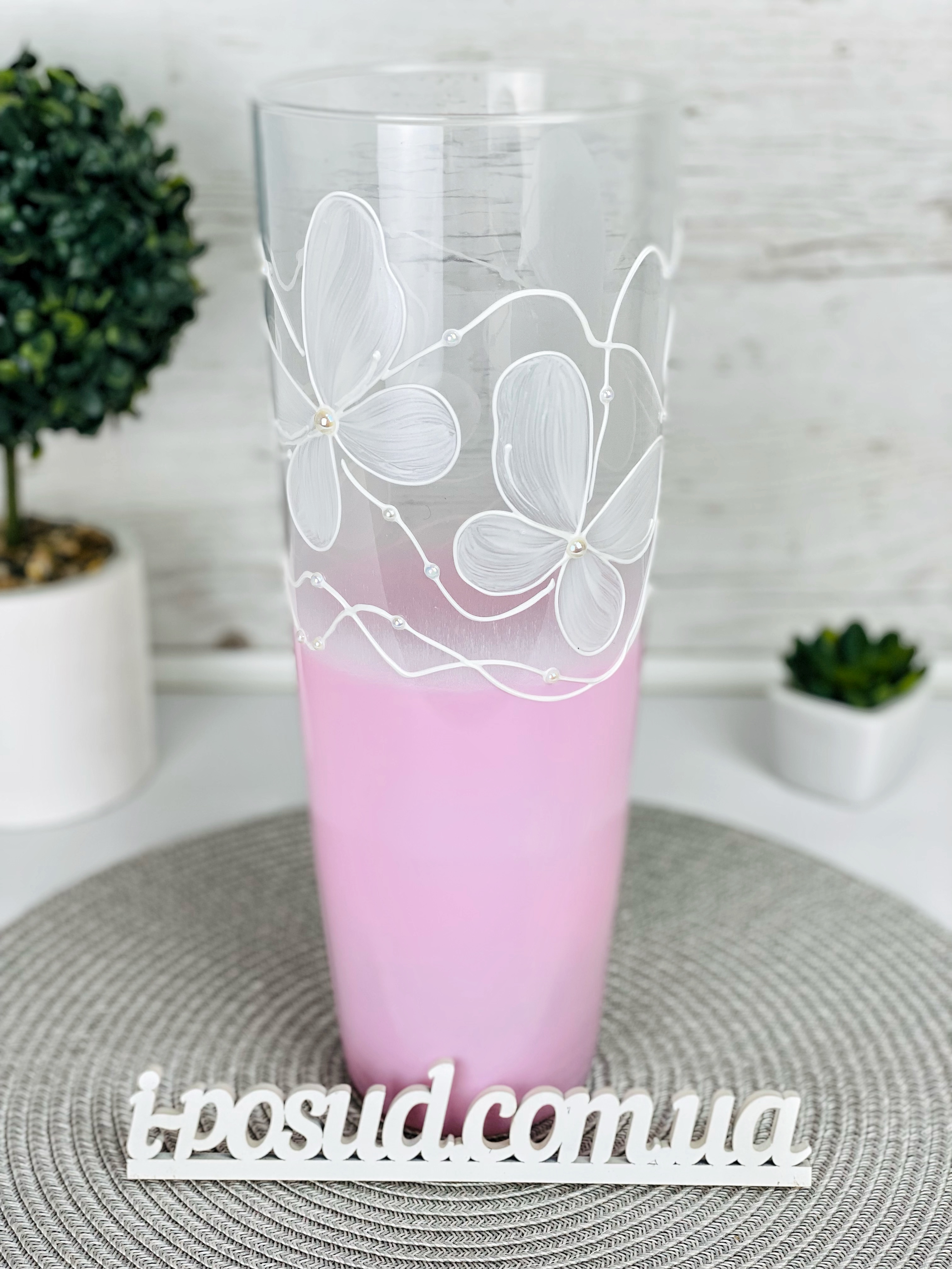 Ваза 31,5 см GlassStyle Х039 Summer pink