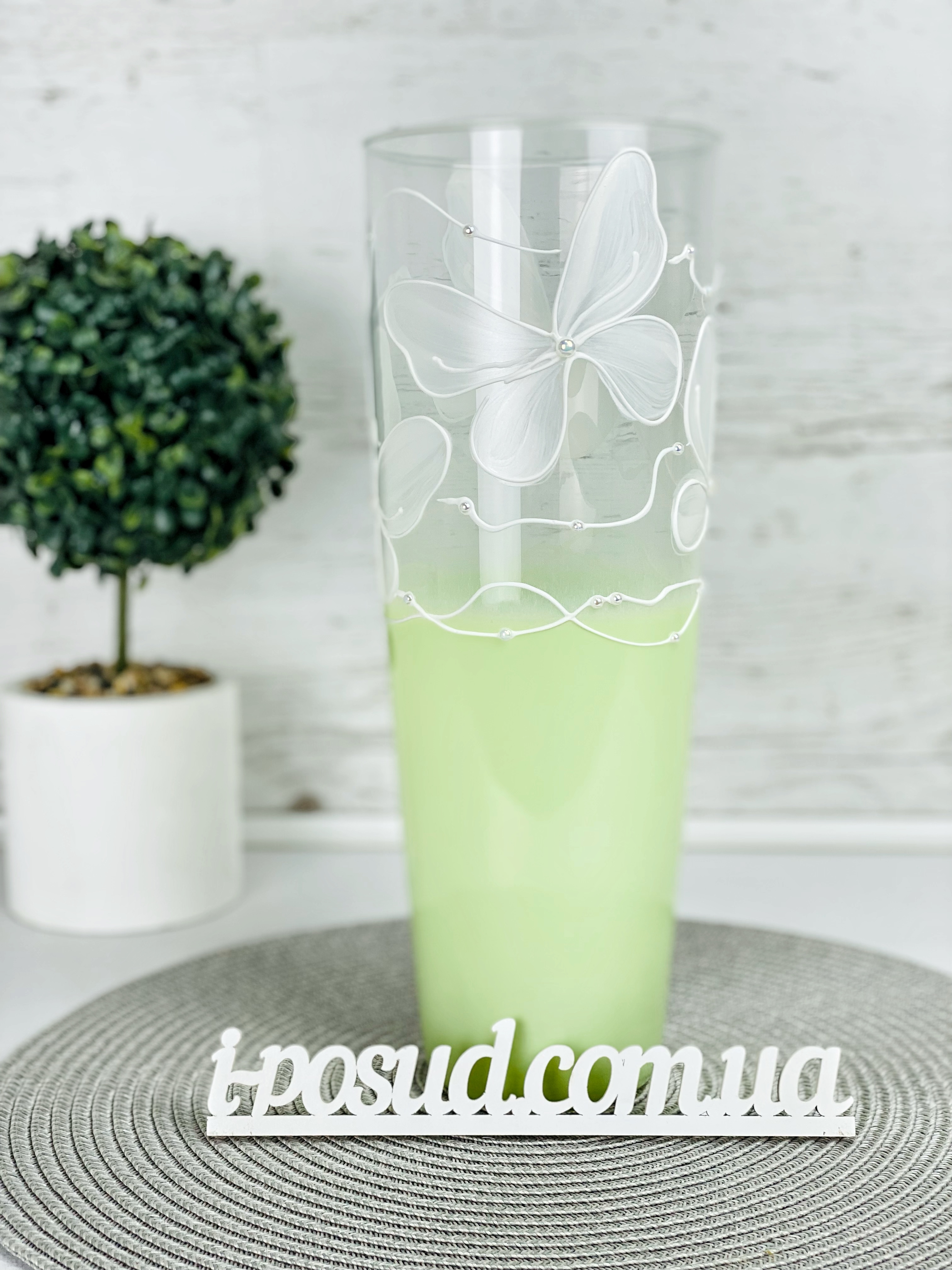 Ваза 31,5 см GlassStyle X039 Summer light green