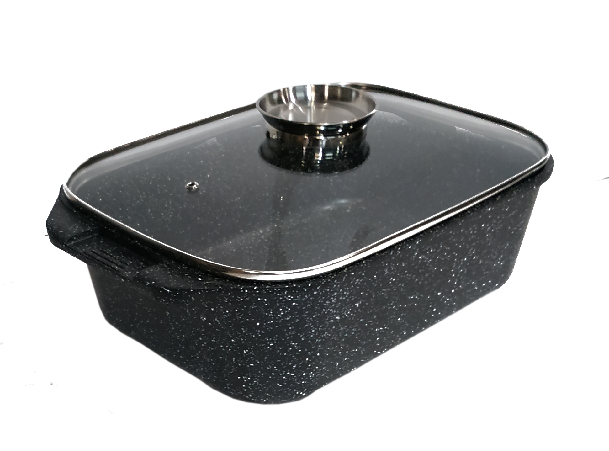 Гусятница з мармуровим покриттям і кришкою 35 см Zurrichberg ZBP-7131 Black